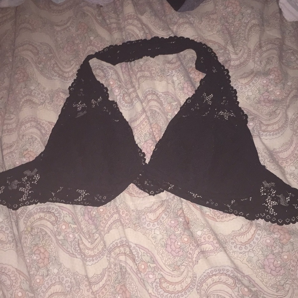 Black halter bralette